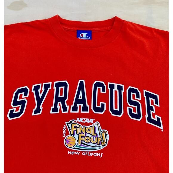 CHAMPION Syracuse University NCAA Final Four T-Shirt Cotton Men Red SIZE SMALL - Picture 2 of 6